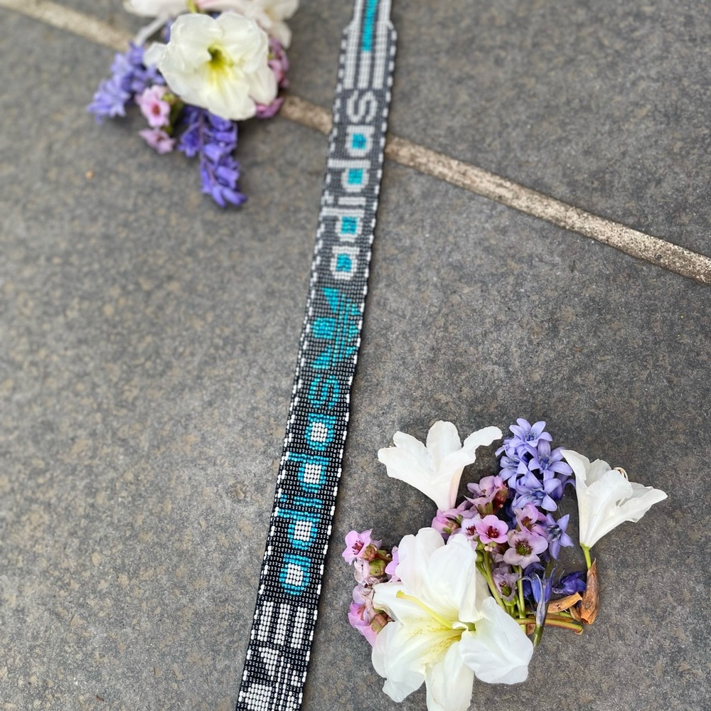 Adidas Beaded Lanyard with Black, Gray, and Blue Accents - Picture 5 of 7